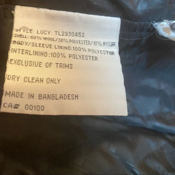 LONDON FOG Charcoal Grey Wool Peacoat - Picture 13 of 13